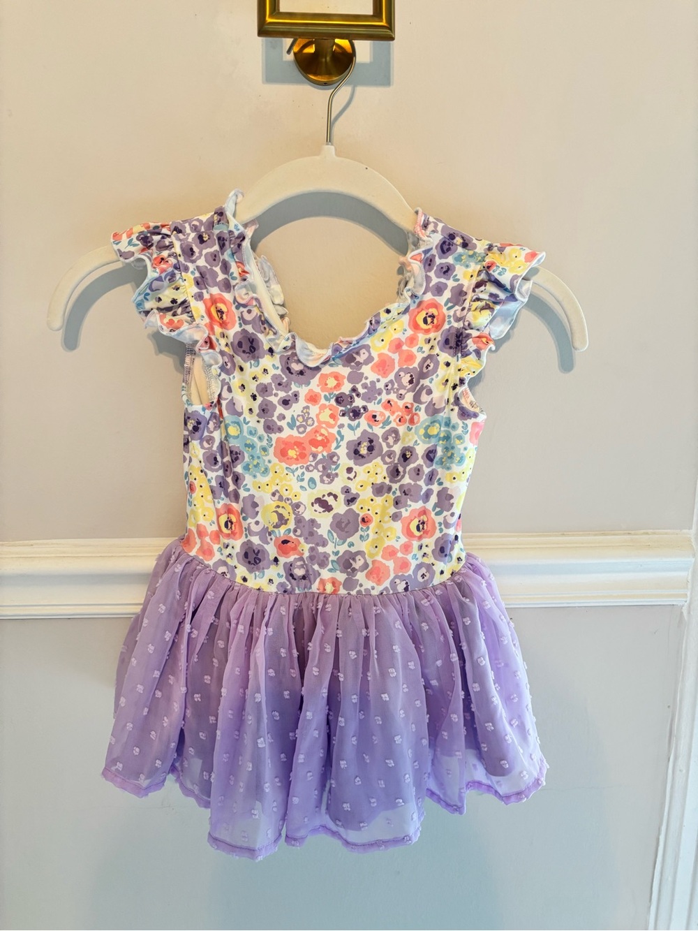 Cheeky Plum Lavender Floral Tutu Leotard